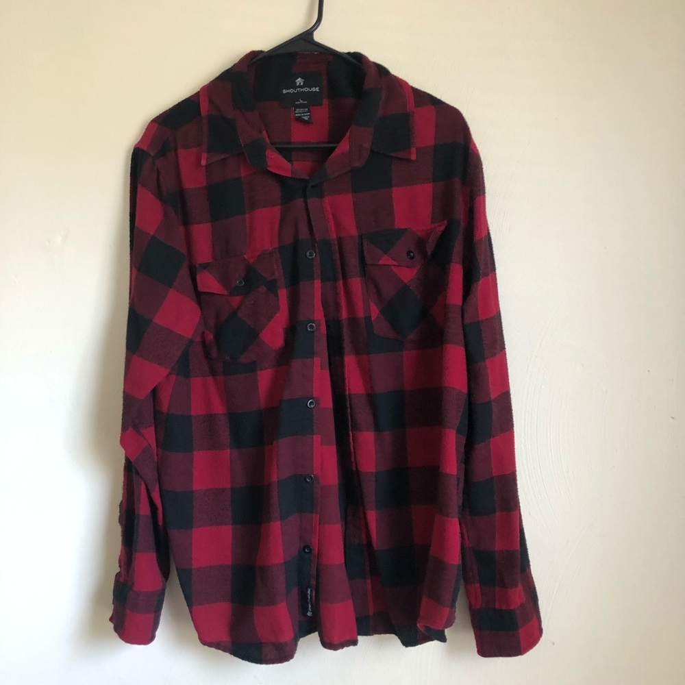 Red and black baggy flannel